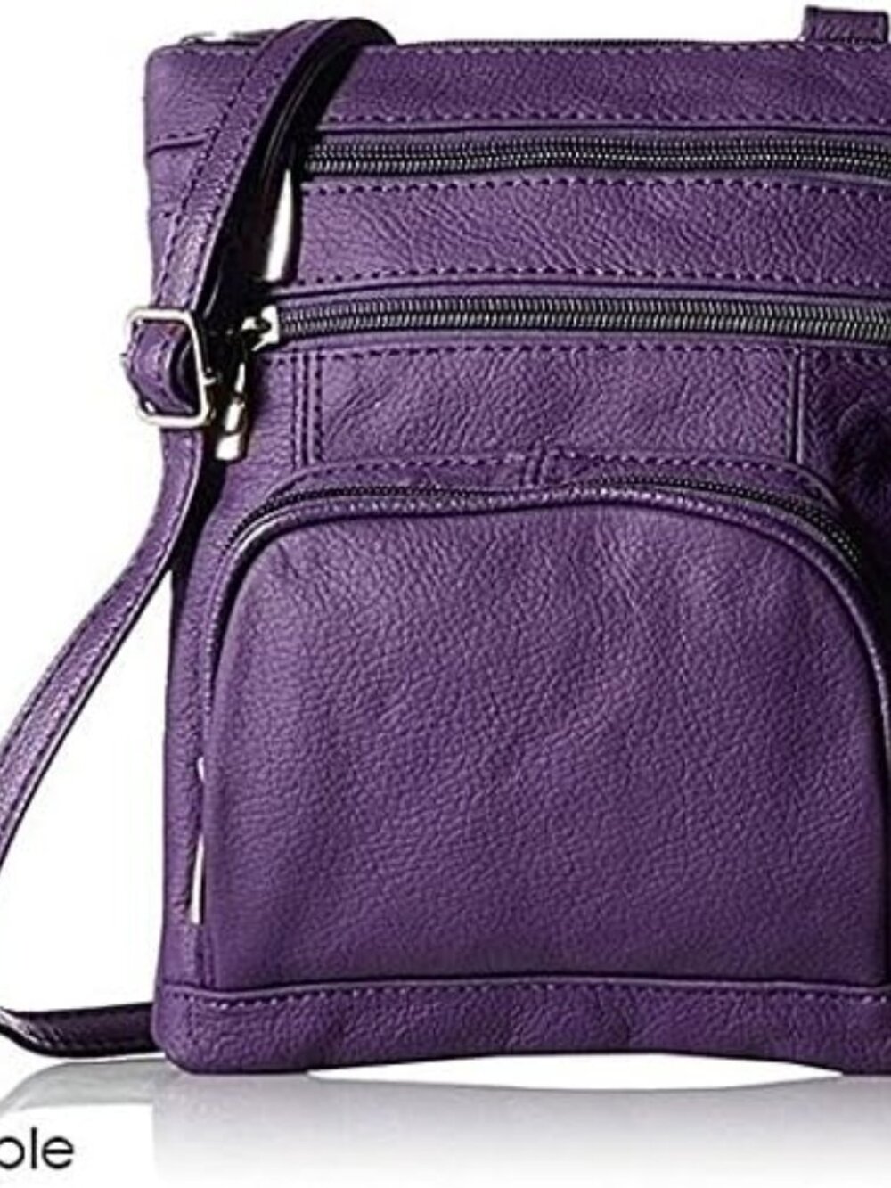 Krediz Crossbody REAL LEATHER Purse *Purple*